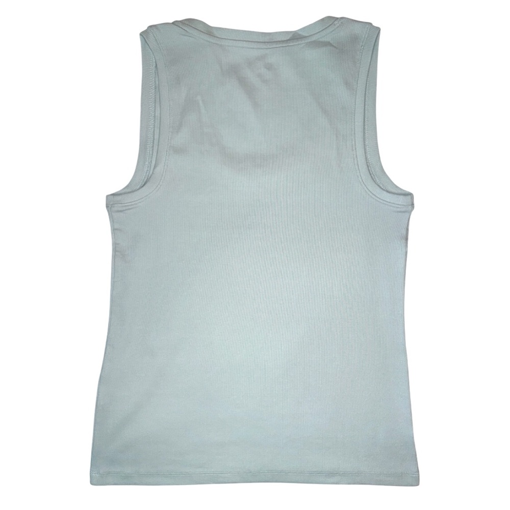 NWT LOFT Women's Perfect Ribbed Scoop Neck Racerback Tank Seafoam Green Size: L - Picture 2 of 7